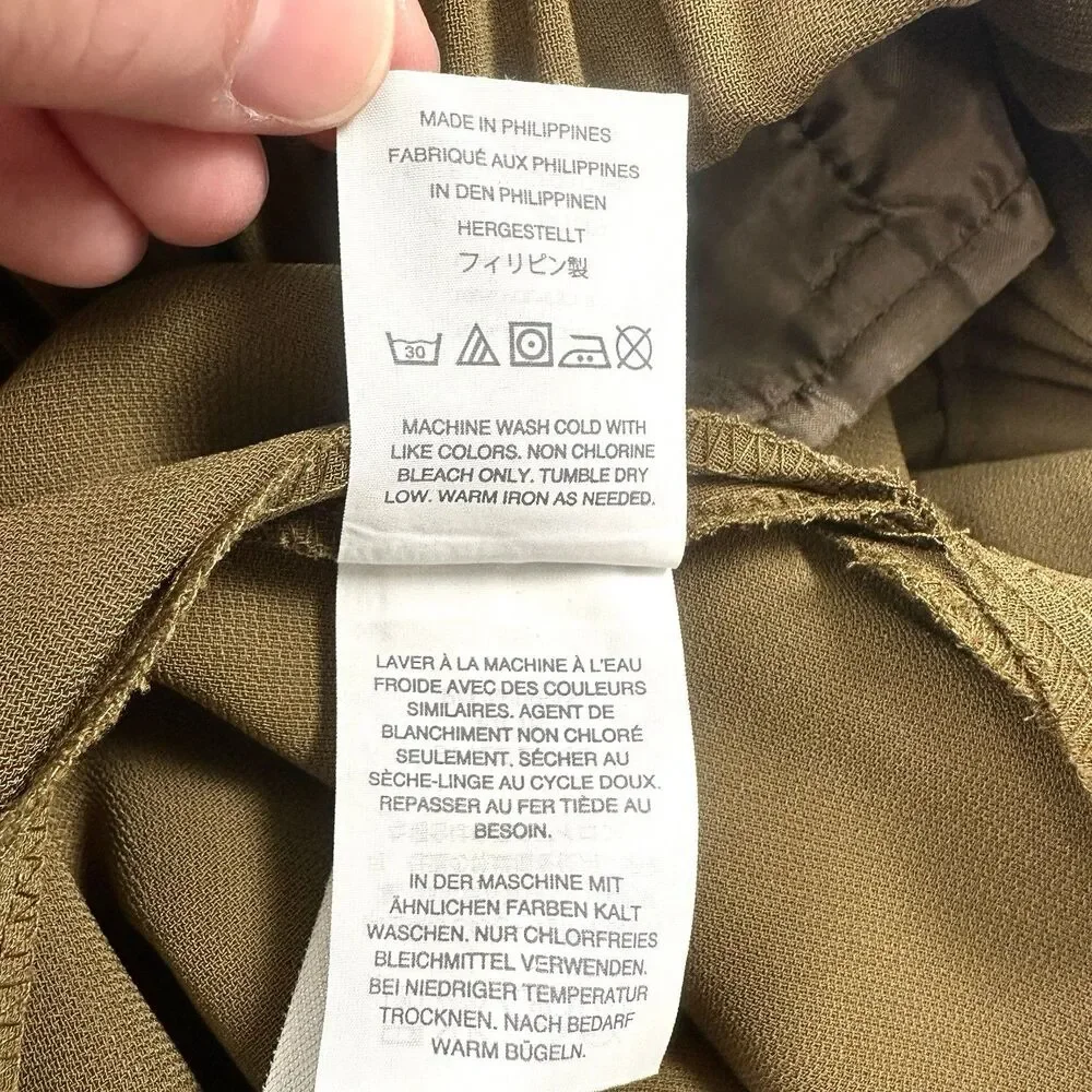 J Crew Pants Pull On Womens 12 Olive Green Pockets Lightweight Office Career